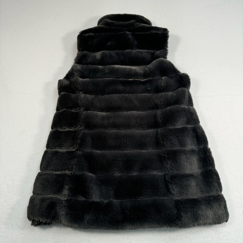 Dylan Faux Fur Puffer Vest Womens Size Small Grey Pocket Zip Up - Picture 2 of 12